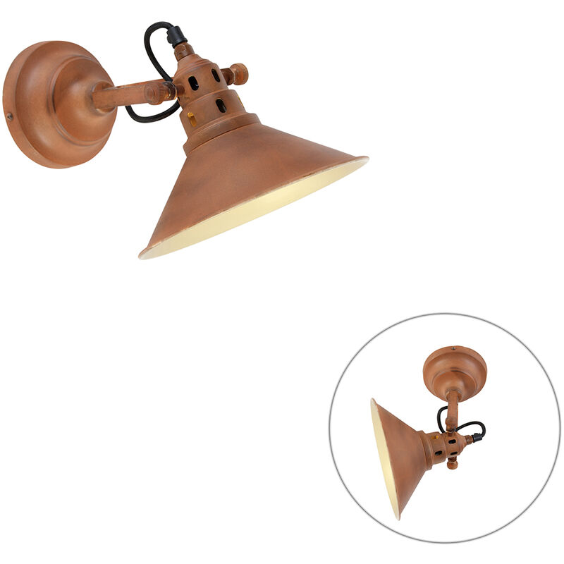 foto del prodotto appliques rust classico acciaio ruggine tondo sfera max. 1 x watt qazqa