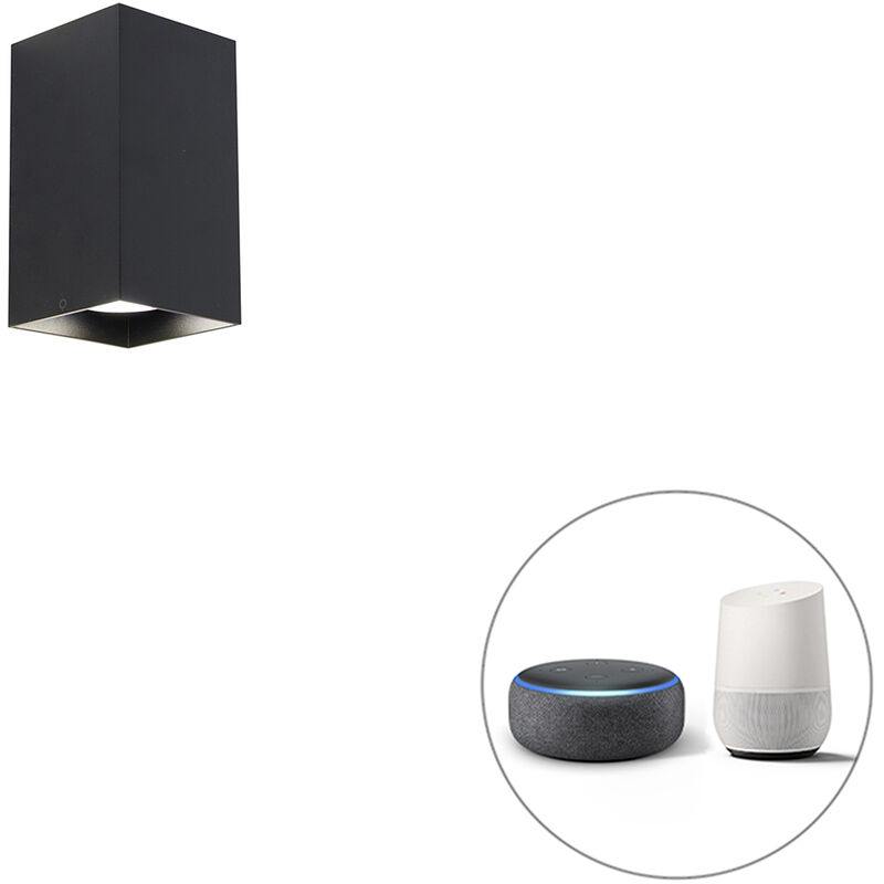foto del prodotto appliques sabbir design alluminio nero quadrato gu10 max. 2 x 4.5 watt qazqa