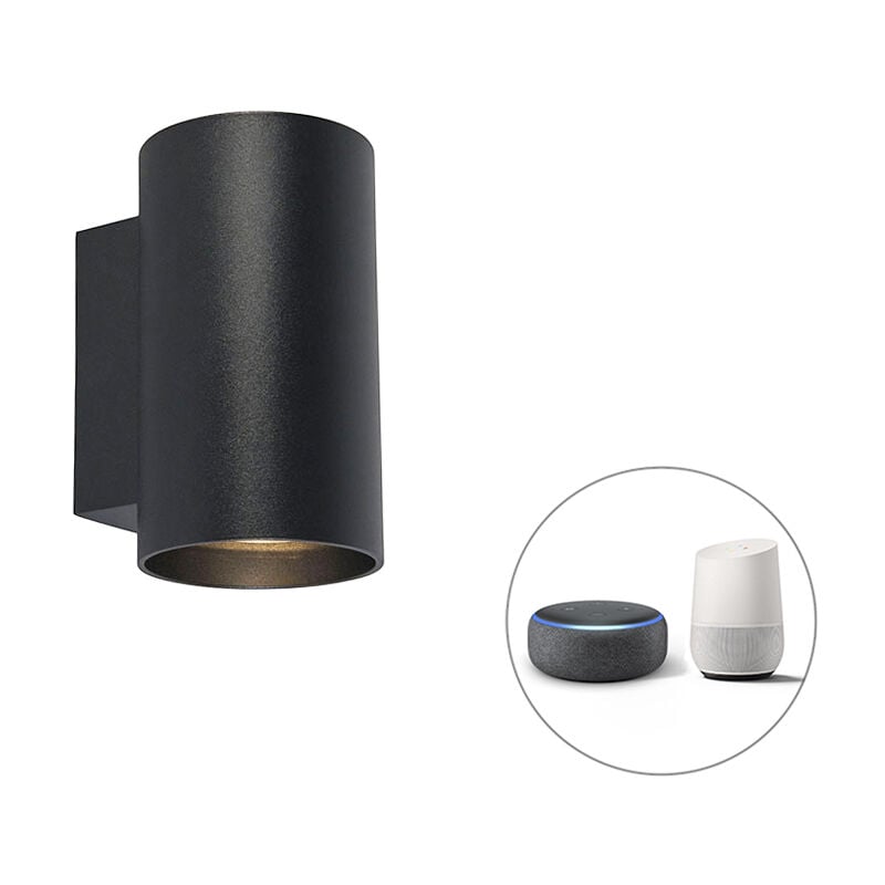 foto del prodotto appliques sandy design acciaio nero cilindro gu10 max. 2 x 5 watt qazqa