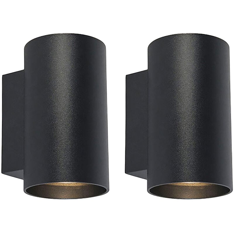 foto del prodotto appliques sandy design acciaio nero cilindro max. 2 x watt qazqa