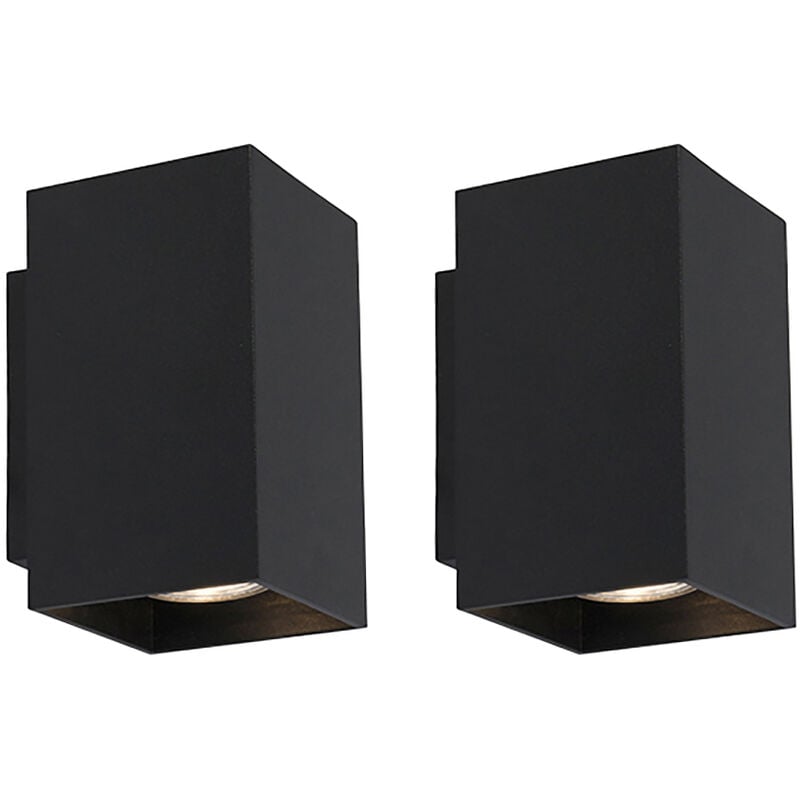 foto del prodotto appliques sandy moderno acciaio nero oblungo max. 2 x watt qazqa