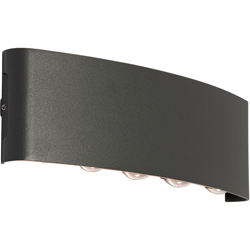 foto del prodotto appliques silly moderno alluminio,plastico grigio scuro oblungo non sostituibile led max. 10 x 11 watt qazqa