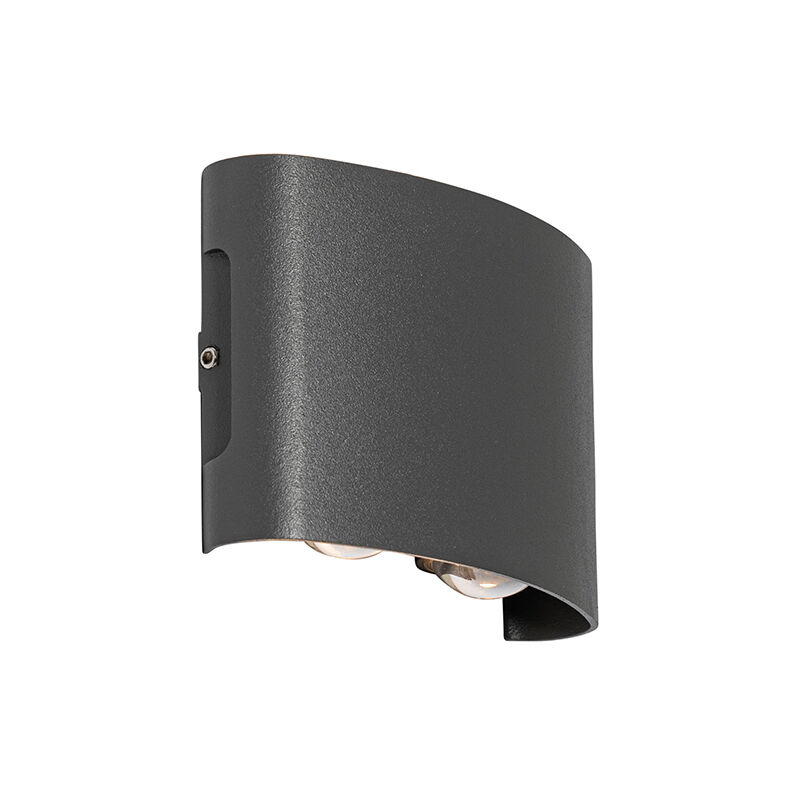 foto del prodotto appliques silly moderno alluminio,plastico grigio scuro ovale non sostituibile led max. 4 x 4.8 watt qazqa
