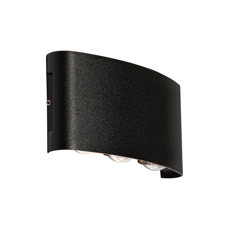 foto del prodotto appliques silly moderno alluminio,plastico nero oblungo non sostituibile led max. 6 x 6 watt qazqa