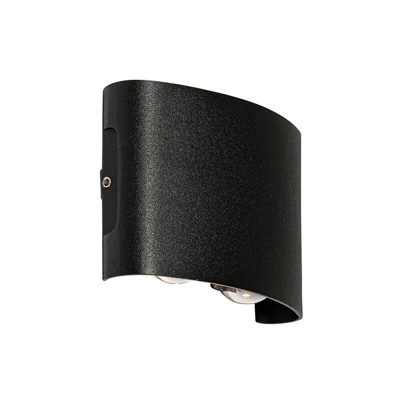 foto del prodotto appliques silly moderno alluminio,plastico nero ovale non sostituibile led max. 4 x 4.8 watt qazqa