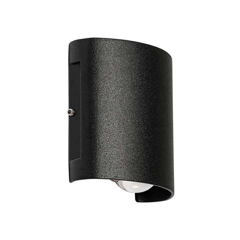 foto del prodotto appliques silly moderno alluminio,plastico nero tondo non sostituibile led max. 2 x 2.4 watt qazqa