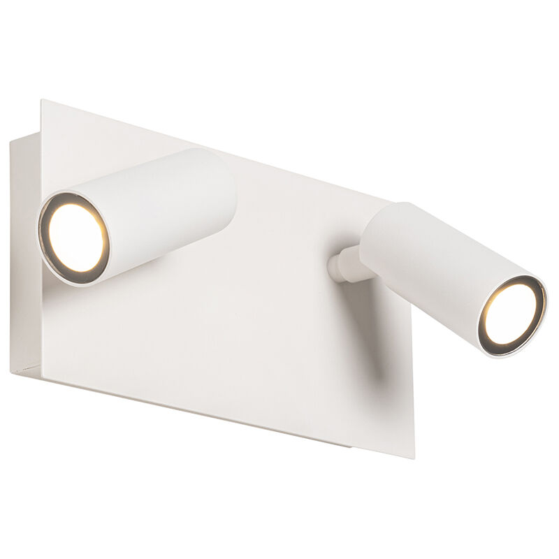 foto del prodotto appliques simon moderno acciaio bianco allungato non sostituibile led max. 2 x 3.6 watt qazqa