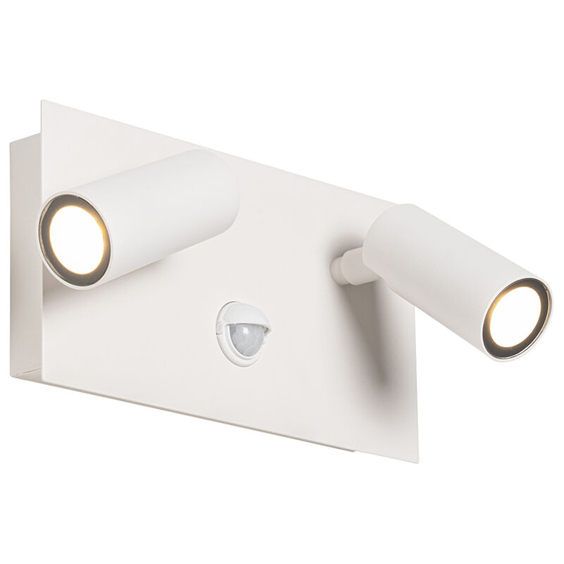 foto del prodotto appliques simon moderno acciaio bianco allungato non sostituibile led max. 2 x 3.6 watt qazqa