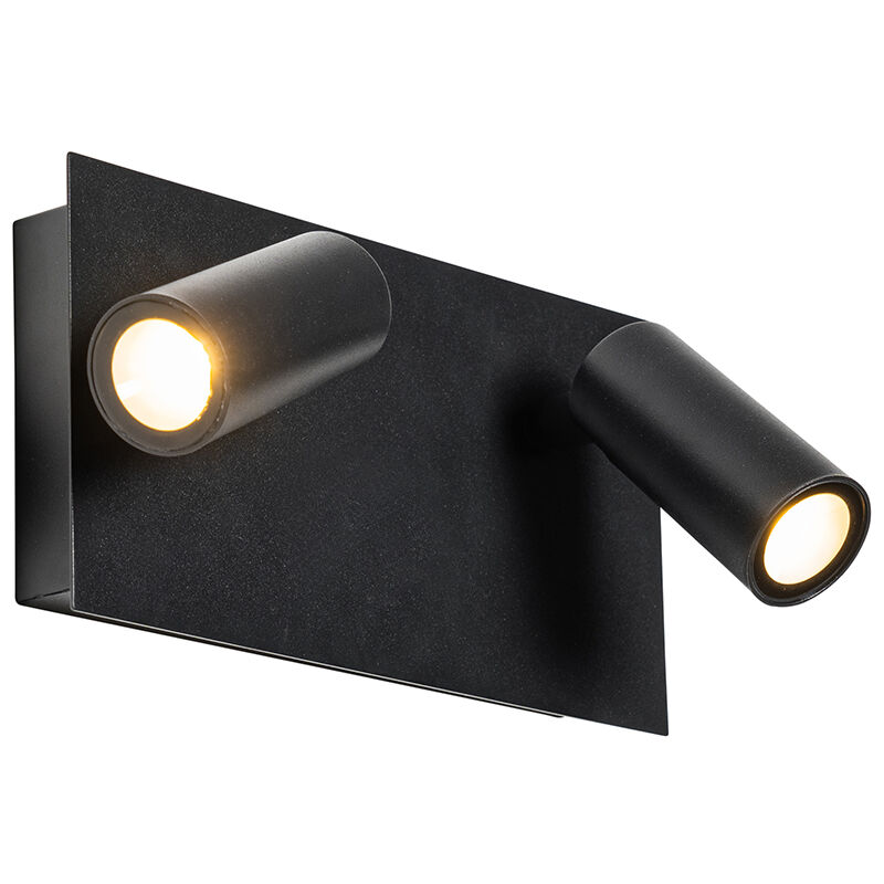 foto del prodotto appliques simon moderno acciaio nero allungato non sostituibile led max. 2 x 3.6 watt qazqa