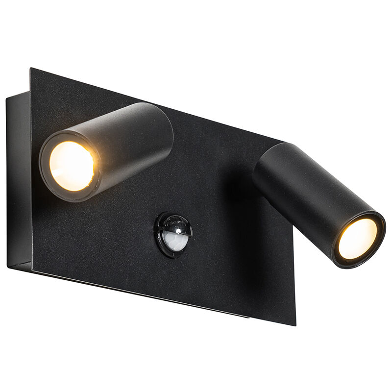 foto del prodotto appliques simon moderno acciaio nero allungato non sostituibile led max. 2 x 3.6 watt qazqa