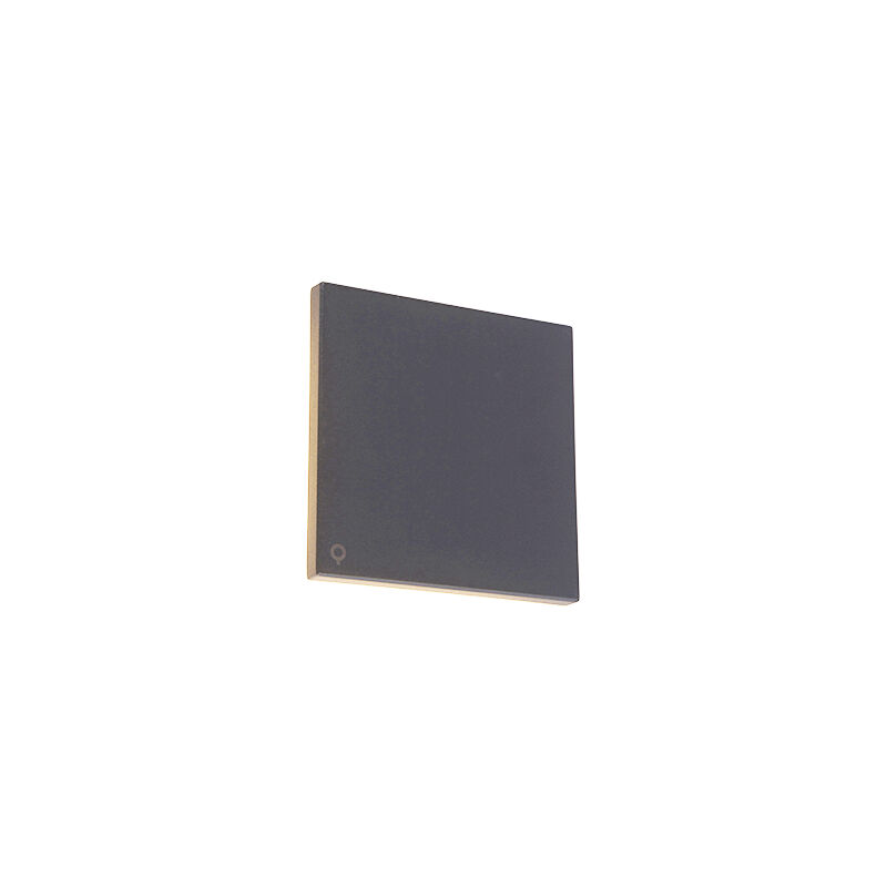 foto del prodotto appliques skyf moderno alluminio grigio scuro quadrato non sostituibile led max. 1 x 9 watt qazqa