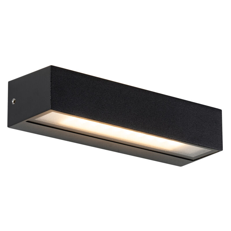 foto del prodotto appliques steph moderno alluminio,vetro nero oblungo non sostituibile led max. 1 x 16.5 watt qazqa