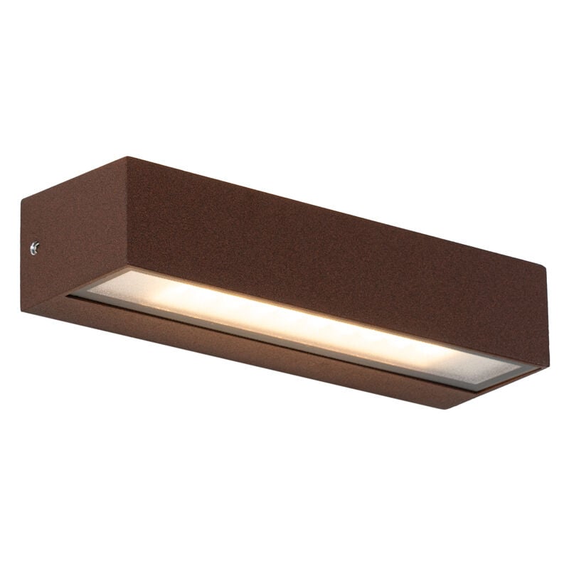 foto del prodotto appliques steph moderno alluminio,vetro ruggine oblungo non sostituibile led max. 1 x 16.5 watt qazqa