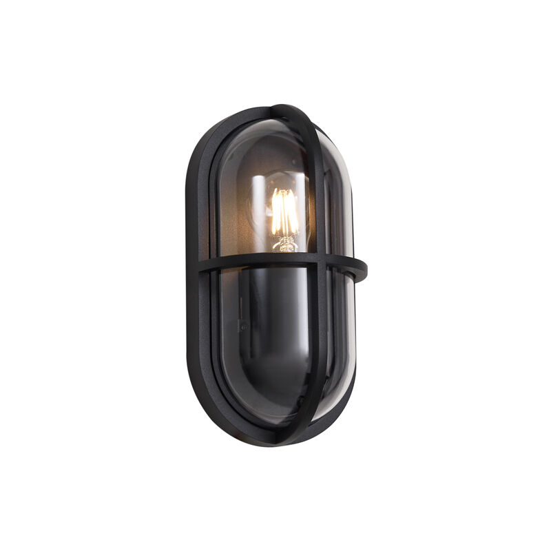foto del prodotto appliques target industriale alluminio,plastico nero trasparente ovale max. 1 x watt qazqa
