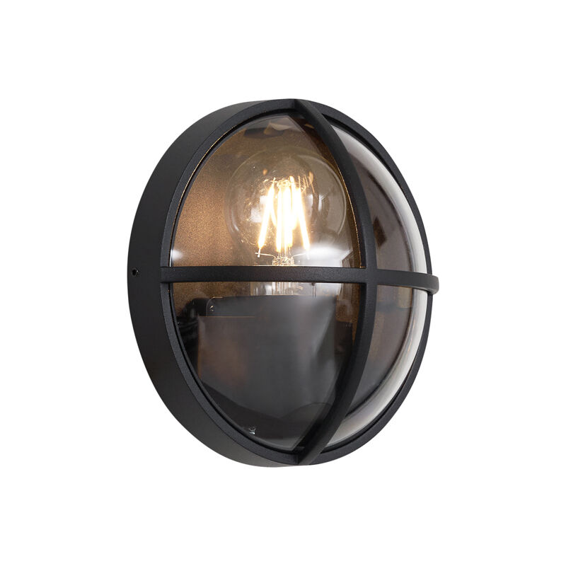 foto del prodotto appliques target industriale alluminio,plastico nero trasparente tondo max. 1 x watt qazqa
