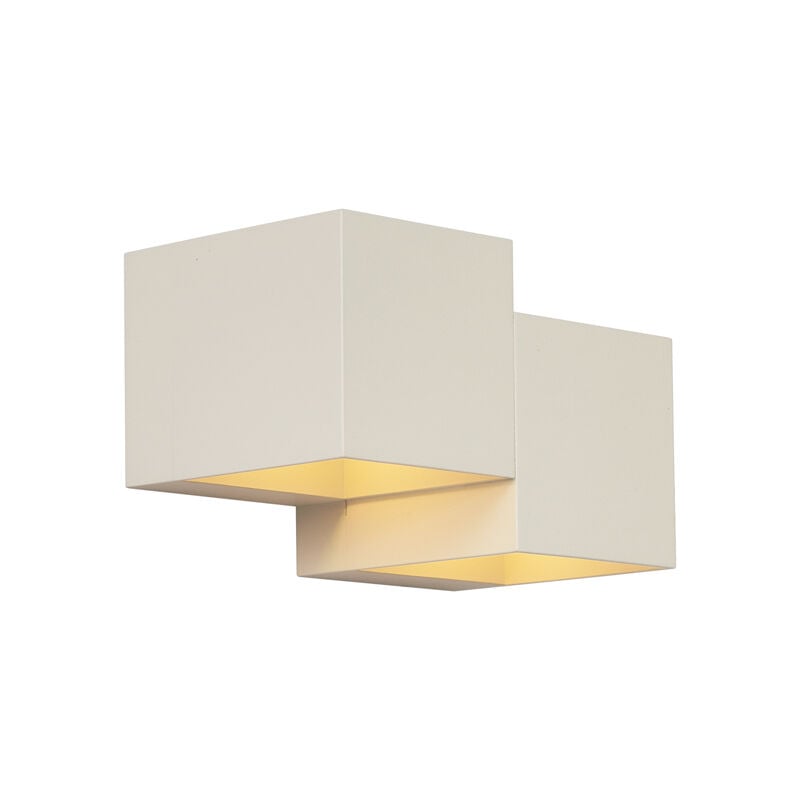 foto del prodotto appliques transfer double moderno alluminio beige quadrato alltri max. 2 x watt qazqa
