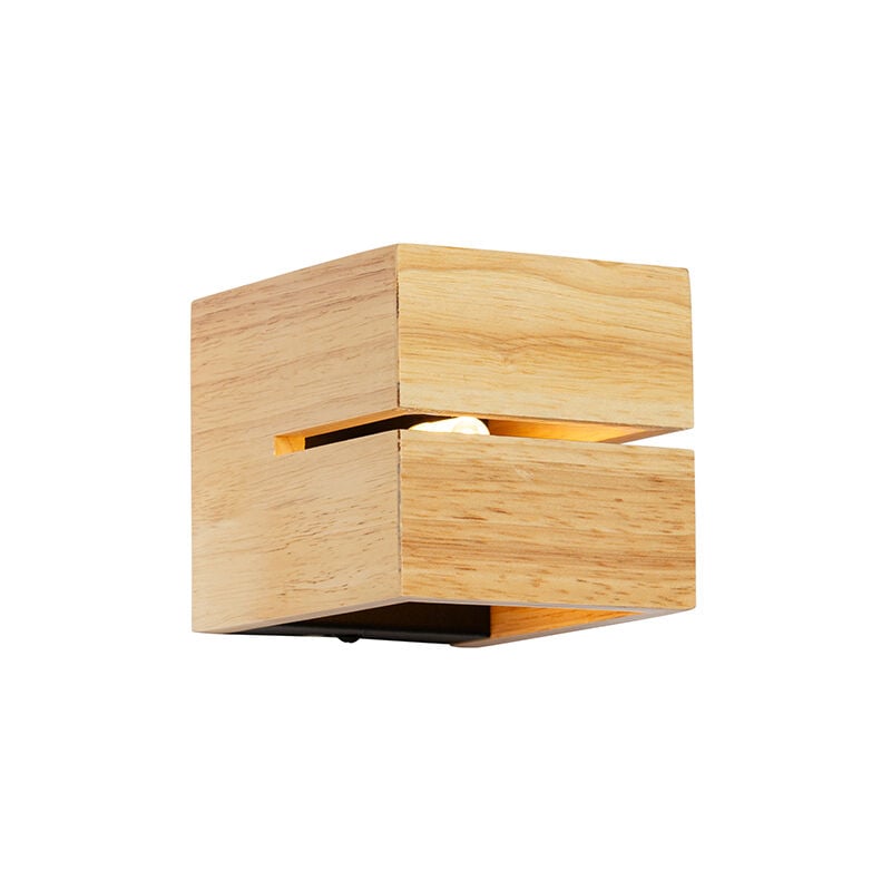 foto del prodotto appliques transfer groove rustico legno legno quadrato max. 1 x watt qazqa