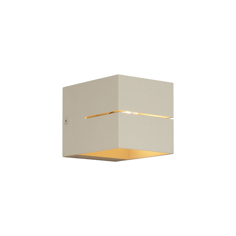 foto del prodotto appliques transfer moderno alluminio beige quadrato max. 1 x watt qazqa