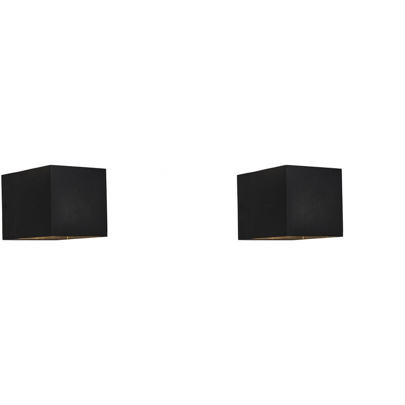 foto del prodotto appliques transfer moderno alluminio nero quadrato max. 1 x watt qazqa