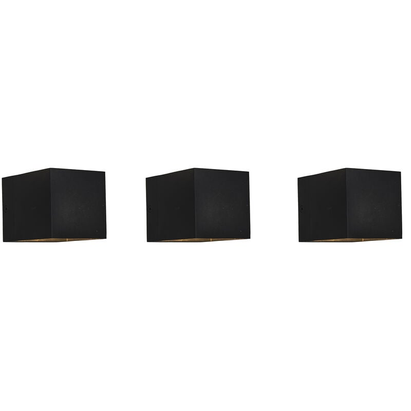 foto del prodotto appliques transfer moderno alluminio nero quadrato max. 1 x watt qazqa