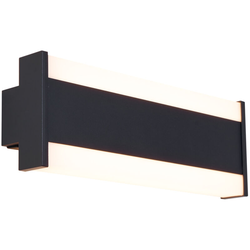 foto del prodotto appliques vanya moderno acciaio,plastico nero bianco allungato non sostituibile led max. 1 x 7 watt qazqa