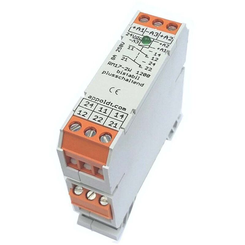 foto del prodotto appoldt - rm17 2w bistabil plus 24v relè tensione nom. 24 v dc corrente di commut. max. 15 a 2 scambi 1 pz.