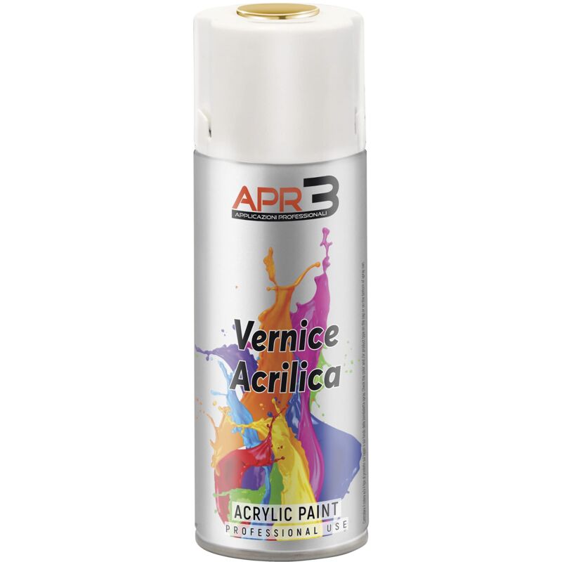 foto del prodotto apr3 s400met5 smalto spray effetto metalli preziosi, colore specchiante oro, bomboletta spray in banda stagnata 100 riciclabile all infinito da