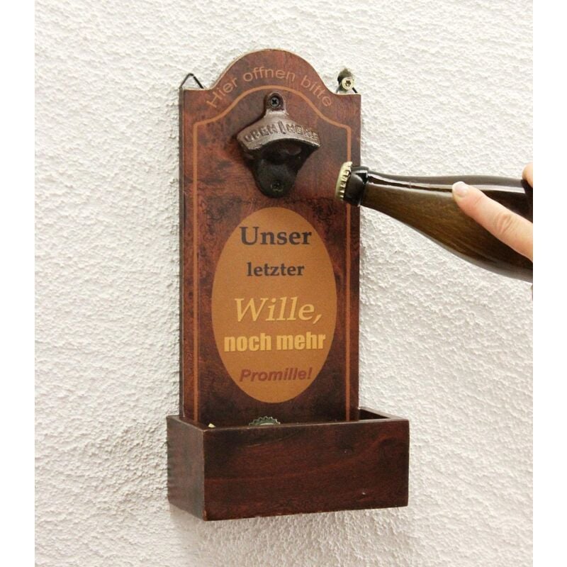 foto del prodotto apribottiglie con contenitore per tappo a corona apribottiglie per birra 32 cm apribottiglie a muro apribottiglie tipo di prodotto 5093