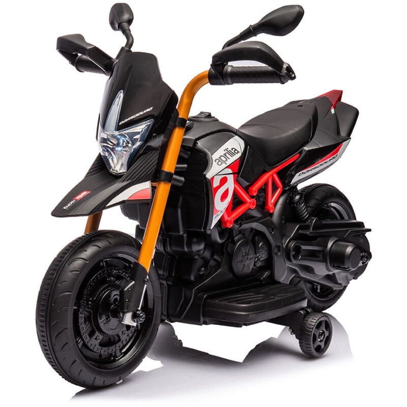 foto del prodotto aprilia moto elettrica per bambini 6v dorsoduro small nera