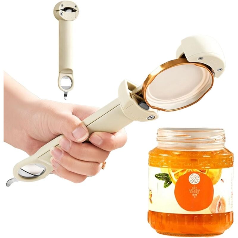 foto del prodotto apriscatole 3 in 1, apriscatole manuale regolabile, apriscatole multifunzione in acciaio inossidabile, ideale per anziani con artrite, mani deboli e