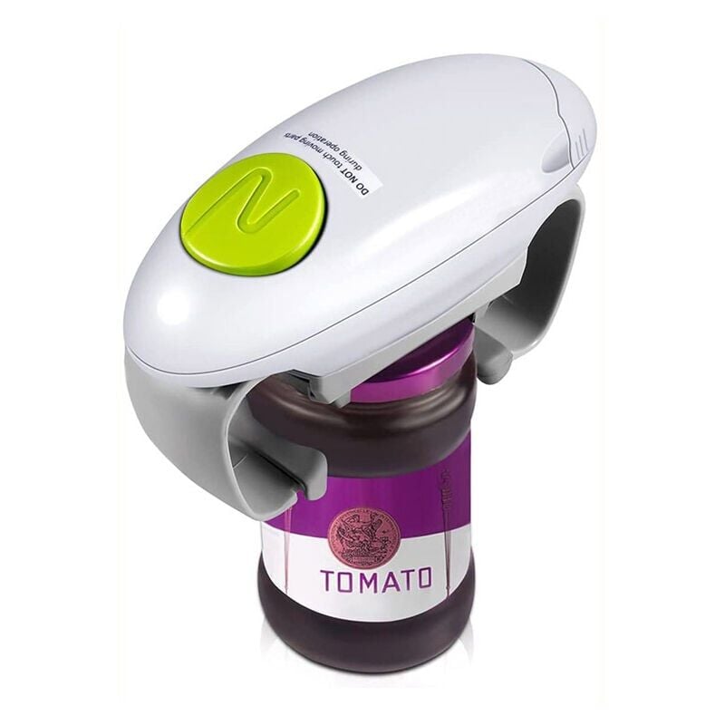 foto del prodotto apriscatole automatico, attrezzo da cucina apriscatole one touch, apriscatole elettrico per anziani e chi soffre di artrite, 6,8x2,5 pollici,verde