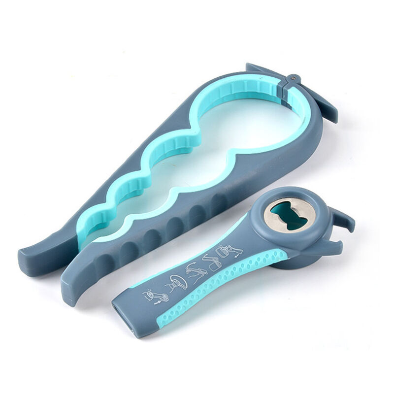 foto del prodotto apriscatole e apribottiglie multifunzione, set di pinze per coperchi per mani deboli, persone affette da artrite, anziani, bambini e donne blu 