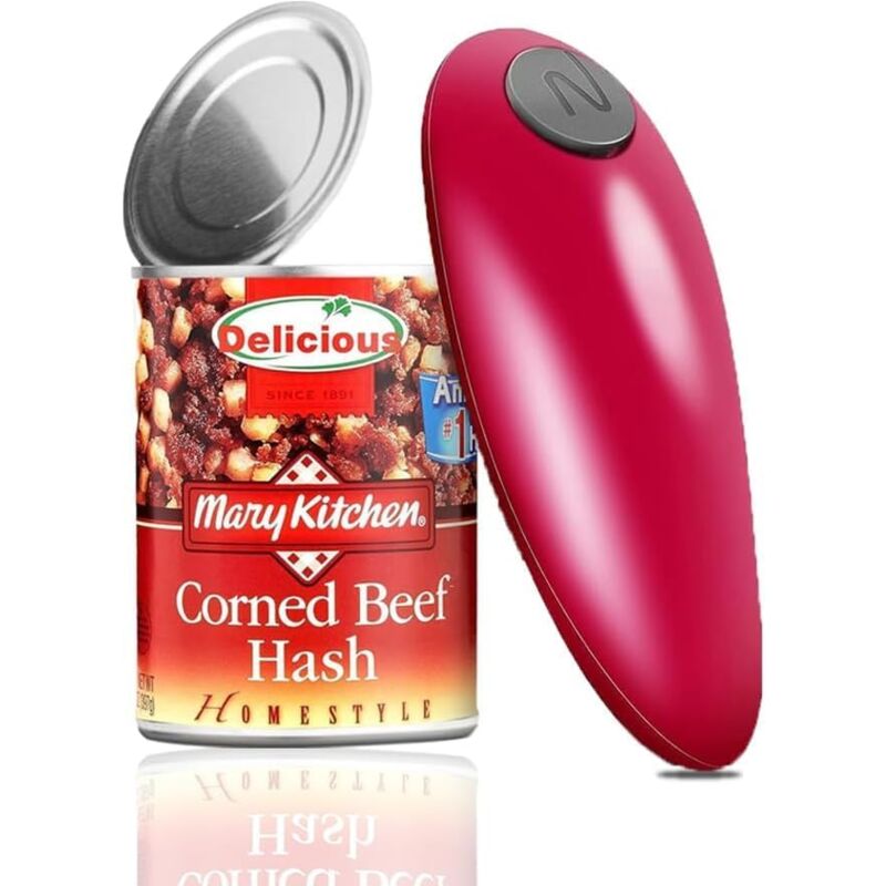 foto del prodotto apriscatole elettrico apriscatole automatico a batteria con bordi lisci, design a mani libere, perfetto per lattine di tutte le dimensioni, gadget