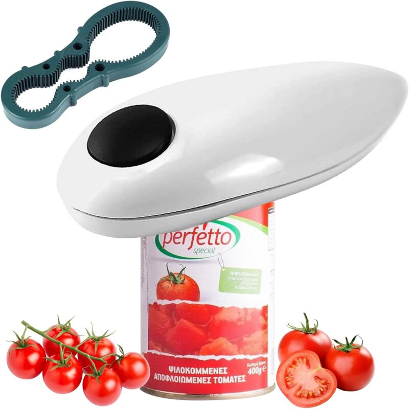 foto del prodotto apriscatole elettrico automatico one touch con apribottiglie per barattoli apriscatole elettrico con bordi lisci apriscatole elettrico per chef da