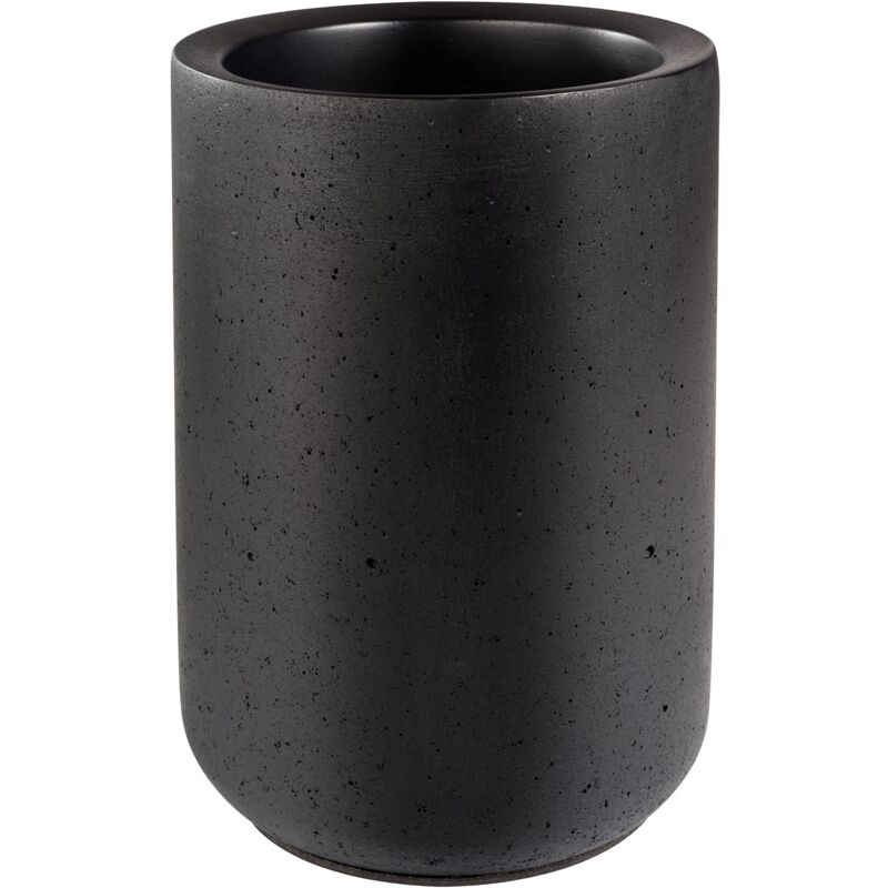 foto del prodotto aps element portabottiglie in cemento con parte inferiore che protegge i mobili per bottiglie da 0,7 1,5 litri 12 10 cm, altezza 19 cm, nero