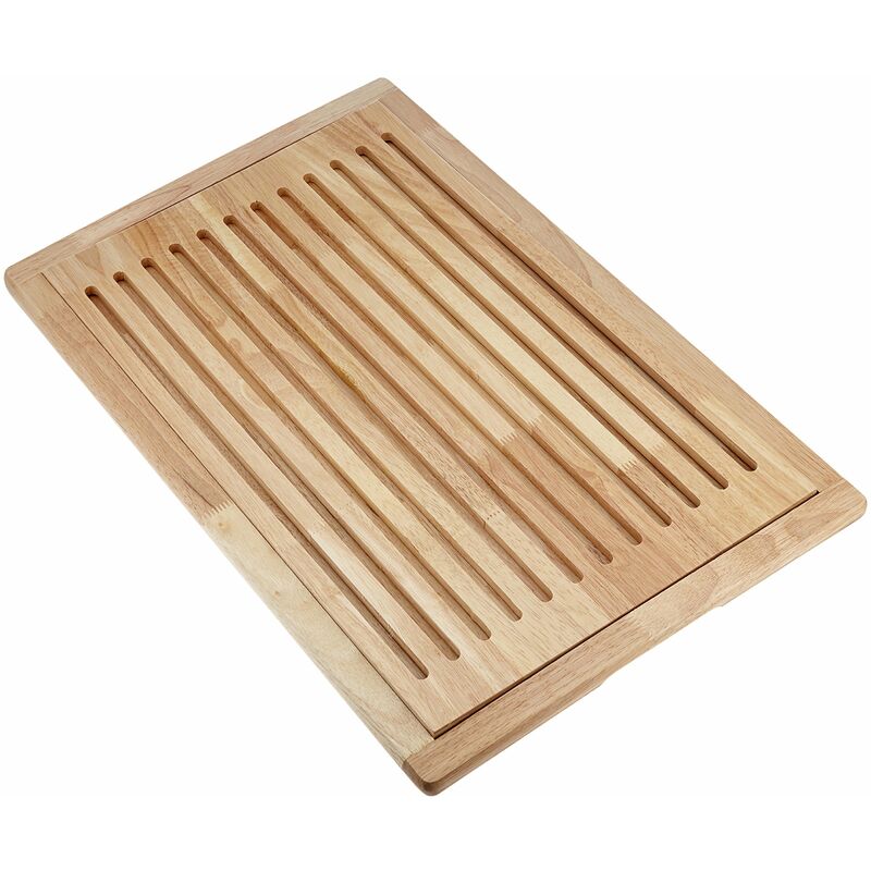 foto del prodotto aps tagliere per pane rubber wood , tagliere, tagliere per pane, con vassoio raccoglibriciole estraibile, su 4 piedi antiscivolo, 60 x 40 cm,