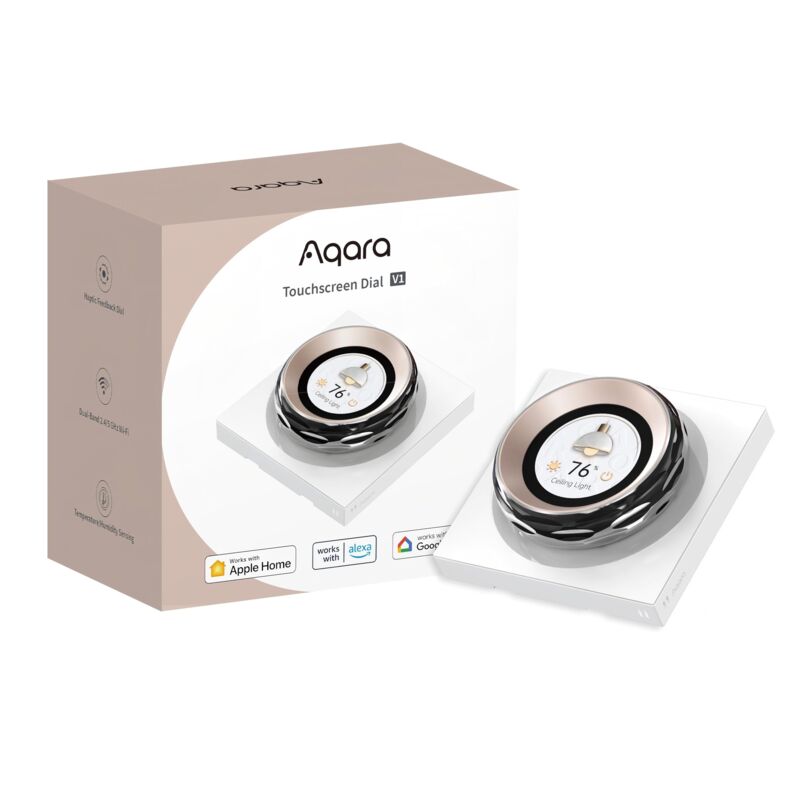 foto del prodotto aqara manopola touchscreen v1 ue, 2 interruttori elettrici e 6 interruttori wireless, regolazione fine, controlla fino a 18 dispositivi compatibile
