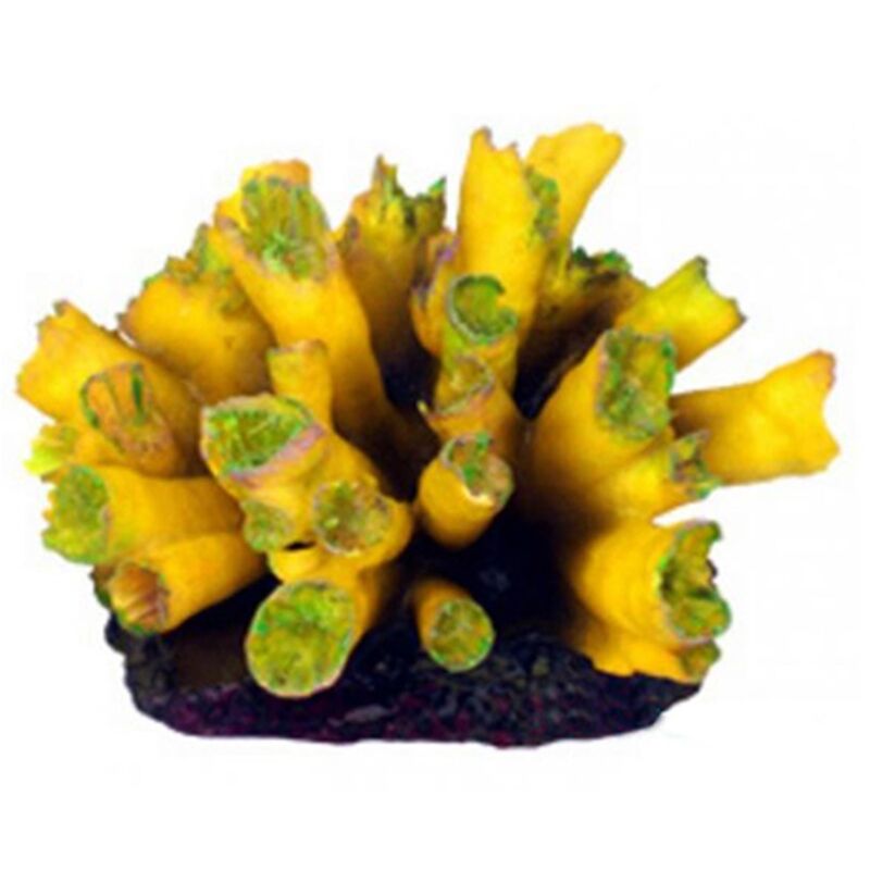 foto del prodotto aql decorazione corallo in resina modello euphyllia yellow small cm9x8x5h