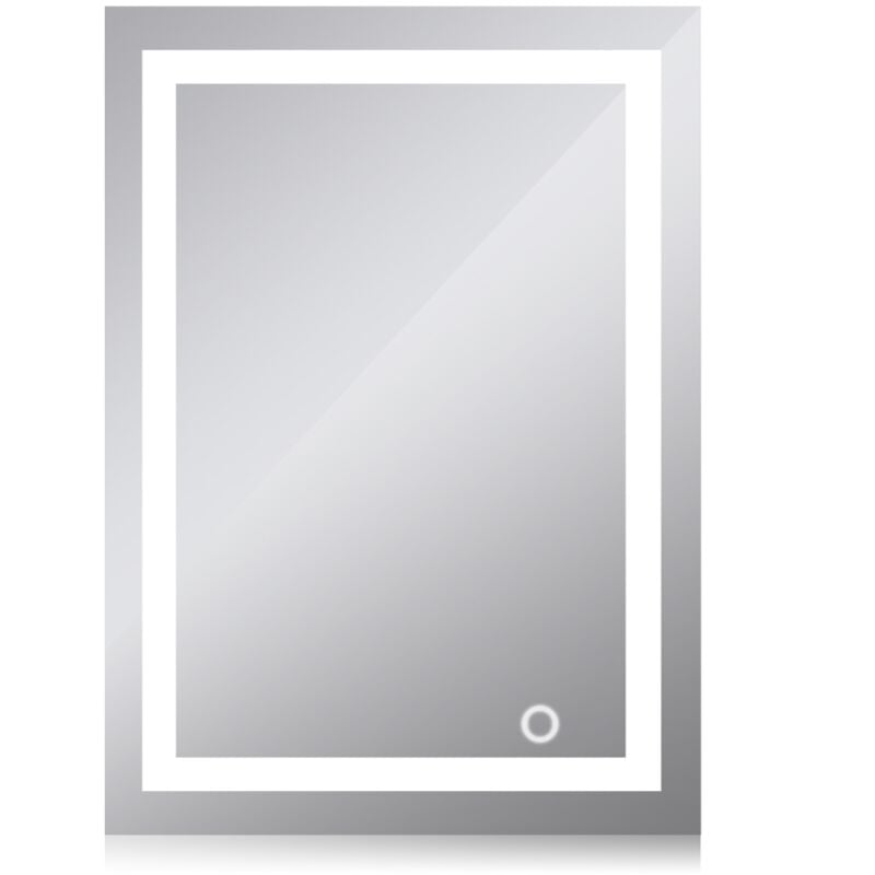 foto del prodotto aqrau specchio bagno 70x50cm con luci led,specchio da bagno illuminato con interruttore touch,da parete,luce bianca