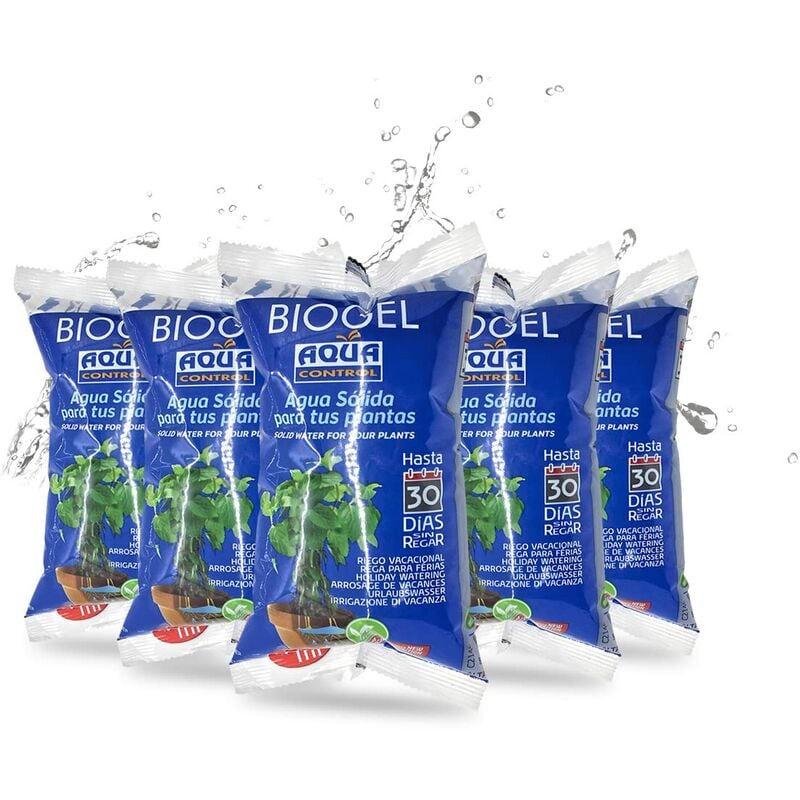 foto del prodotto aqua control biogel, acqua solida per le tue piante, ideale per l irrigazione durante le vacanze, fino a 30 giorni senza irrigazione, 400 ml,