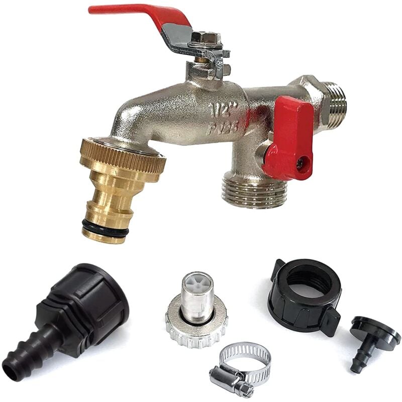 foto del prodotto aqua control rubinetto da giardino doppio bonus argento