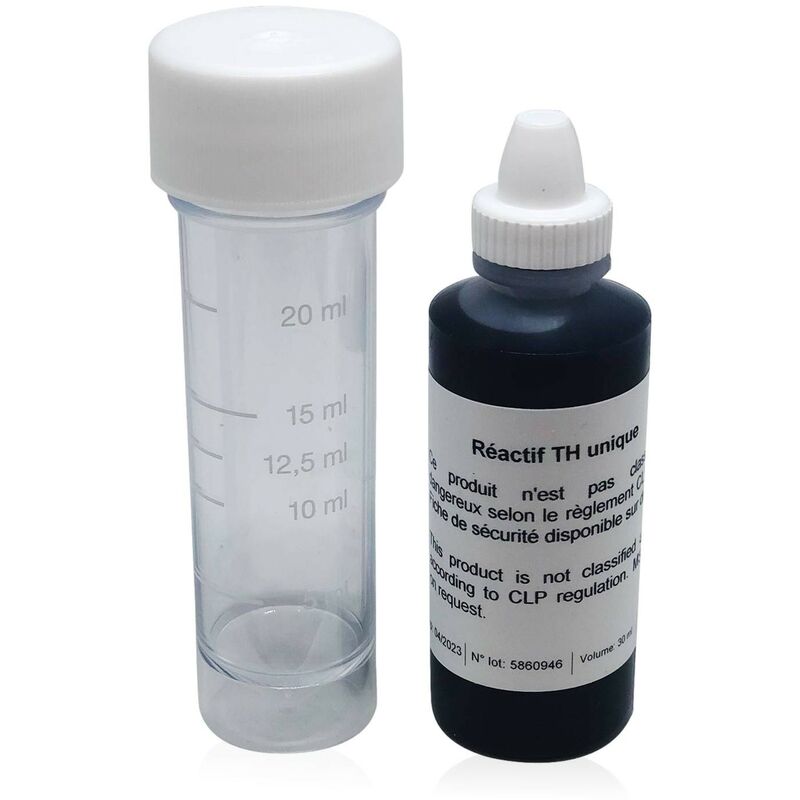 foto del prodotto aqua labo test th 30 ml test di durezza dell acqua con reagente singolo prodotto in francia