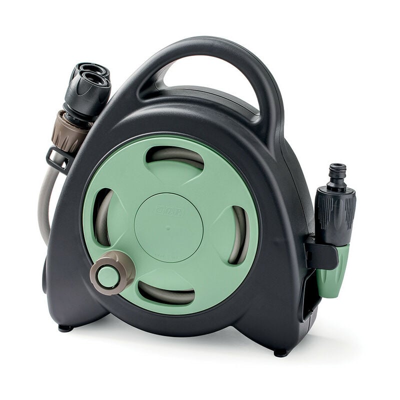 foto del prodotto aquabag reco, mini avvolgitubo in plastica riciclata per l irrigazione del giardino, con 10 metri di tubo, mini lancia e raccordi, trasportabile e