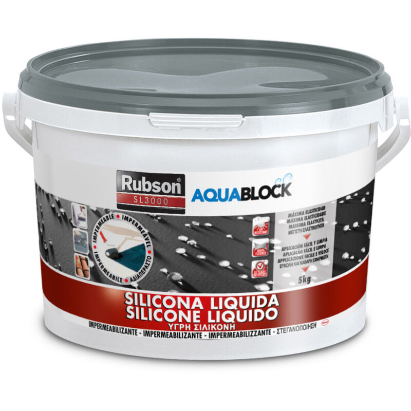 foto del prodotto aquablock silicone liquido sl3000 grigio rubson 5 kg