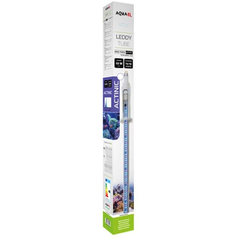 foto del prodotto aquael leddy tube retrofit actinic 10w 55 60cm neon a led per acqua marina