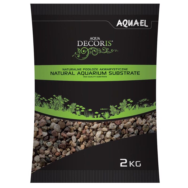 foto del prodotto aquael natural multicolored gravel 3 5mm 2kg ghiaietto colorato