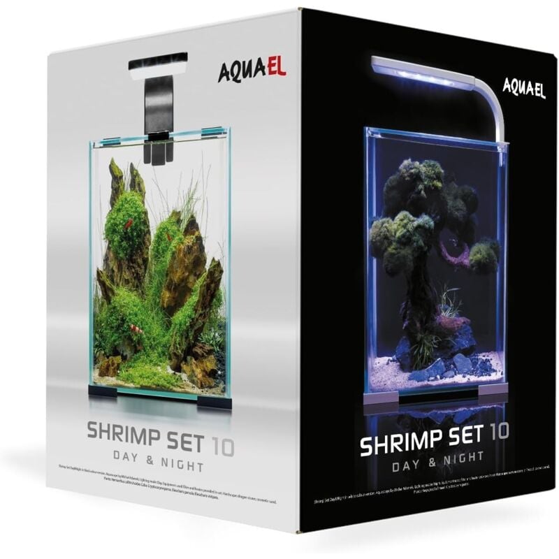 foto del prodotto aquael shrimp set smart day night 10 litri cm20x20x25h colore nero