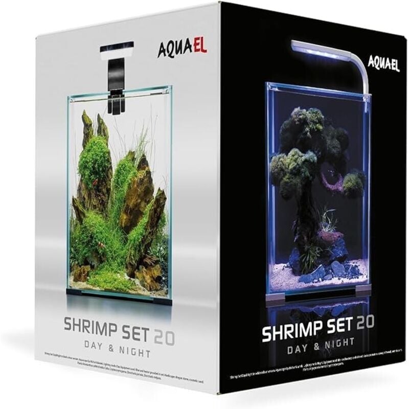 foto del prodotto aquael shrimp set smart day night 19 litri cm25x25x30h colore bianco