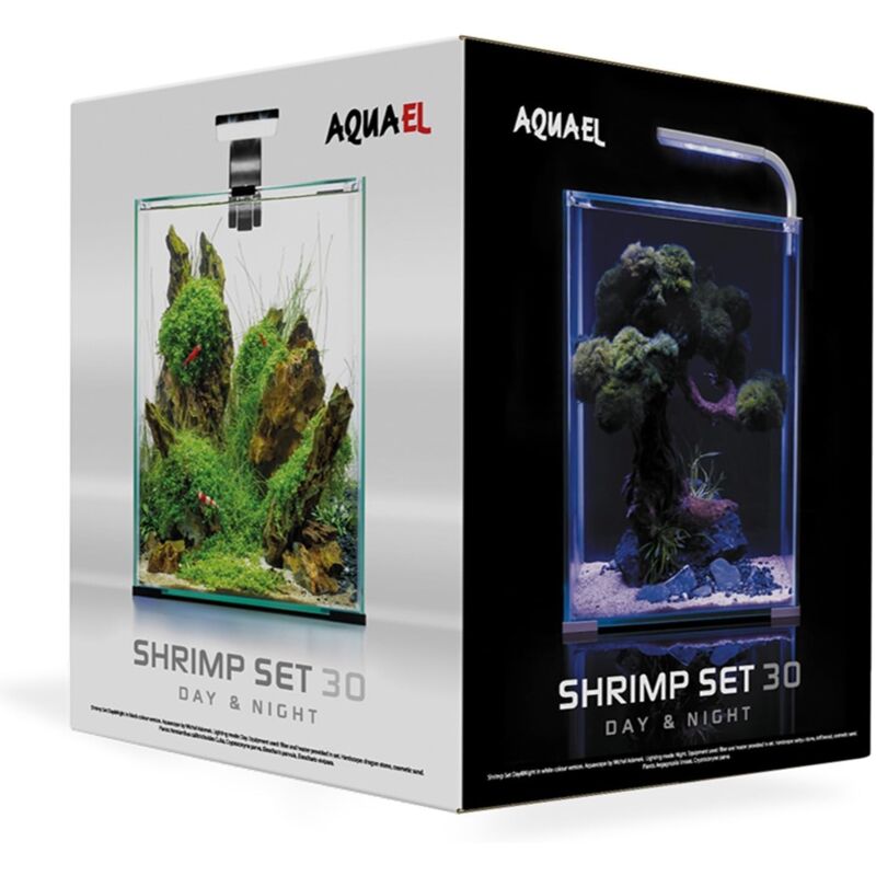 foto del prodotto aquael shrimp set smart day night 30 litri cm29x29x35h colore bianco