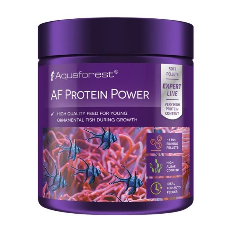 foto del prodotto aquaforest af protein power 1mm 120gr pellet affondanti ad alto contenuto di crostacei e alghe